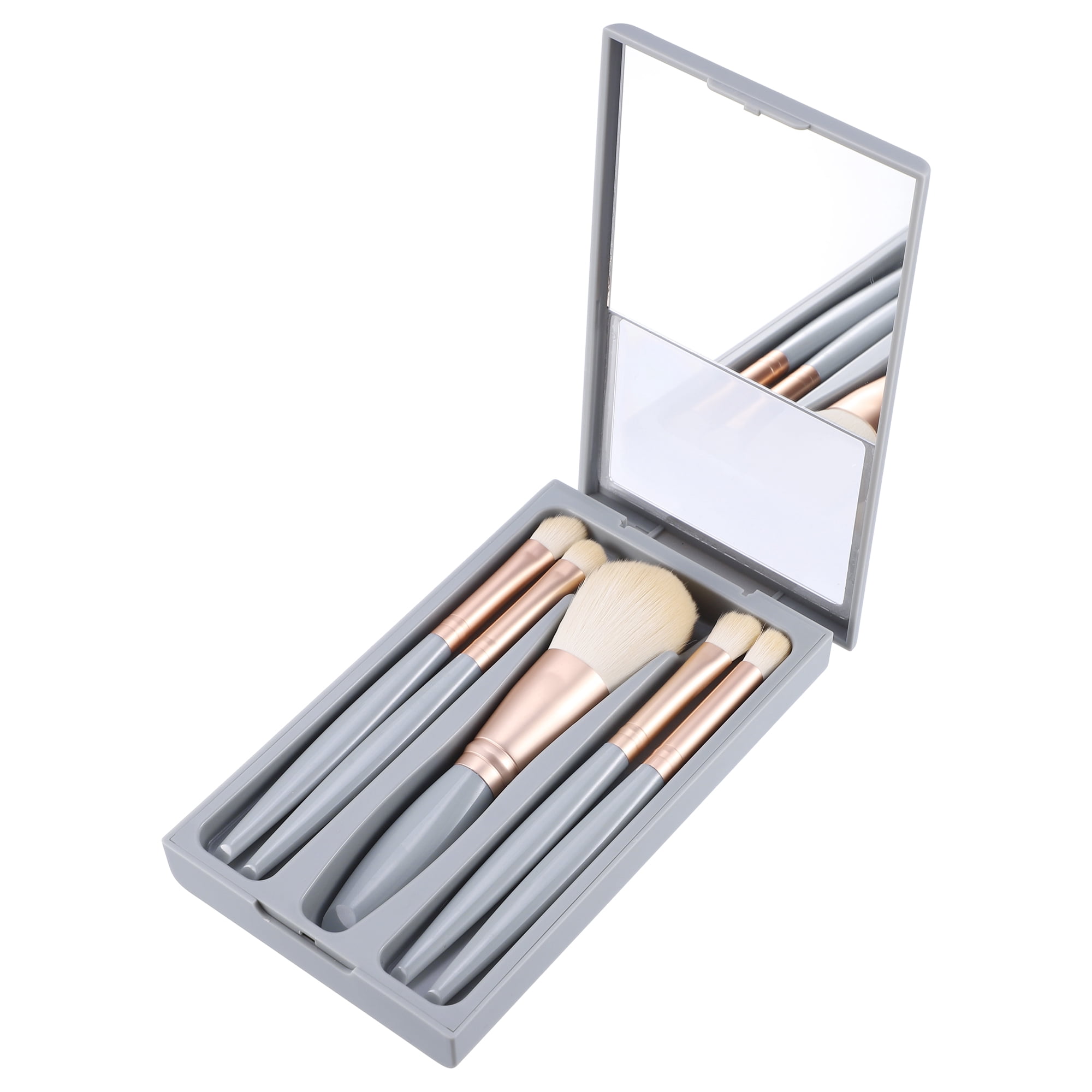 Unique Bargains 5Pcs Travel Makeup Brush Kit for Concealer Blush Sky Blue