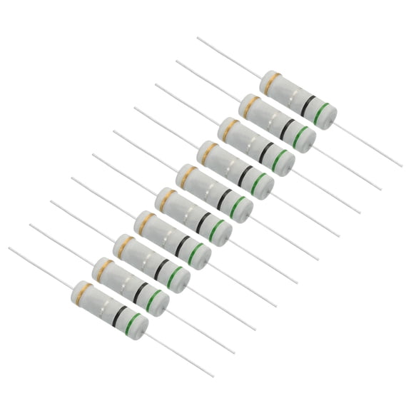 Uxcell 5W 0.5 Ohm 5% Carbon Film Resistor, Axial Electronic Components Resistors, 10 Pack