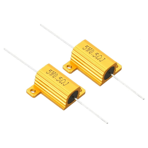 Unique Bargains 5W 0.5 Ohm Aluminum Shell Resistor Housing Resistor Housed Case Wirewound Resistors Power Resistor, 2 Pack