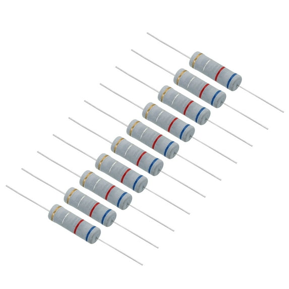 Uxcell 5W 0.62 Ohm 5% Carbon Film Resistor, Axial Electronic Components Resistors, 10 Pack