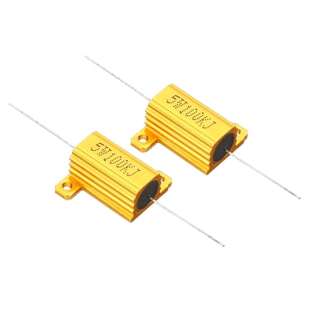 Unique Bargains 5W 100K Ohm Aluminum Shell Resistor Housing Resistor Housed Case Wirewound Resistors Power Resistor, 2 Pack