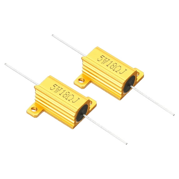 Unique Bargains 5W 18 Ohm Aluminum Shell Resistor Housing Resistor Housed Case Wirewound Resistors Power Resistor, 2 Pack