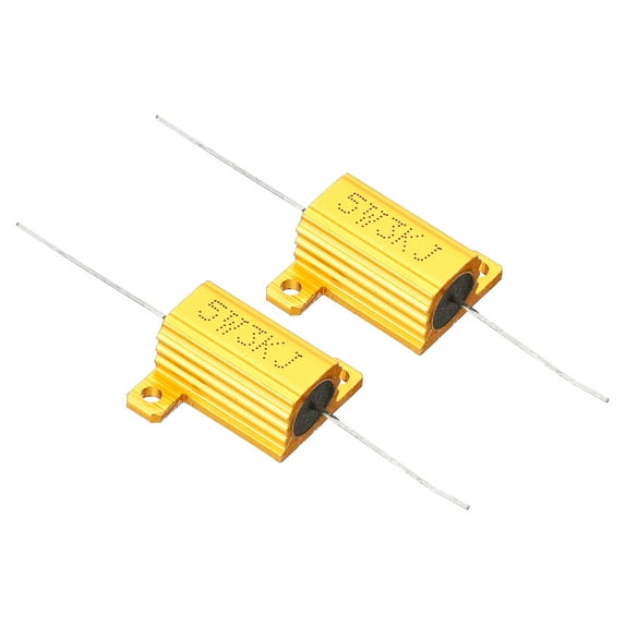 Unique Bargains 5W 3K Ohm Aluminum Shell Resistor Housing Resistor Housed Case Wirewound Resistors Power Resistor, 2 Pack
