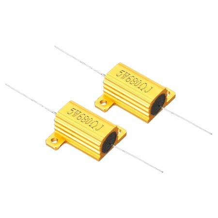 Unique Bargains 5W 680 Ohm Aluminum Shell Resistor Housing Resistor Housed Case Wirewound Resistors Power Resistor, 2 Pack