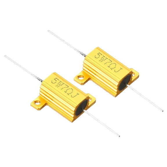 Unique Bargains 5W 7 Ohm Aluminum Shell Resistor Housing Resistor Housed Case Wirewound Resistors Power Resistor, 2 Pack