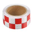 thumbnail image 1 of Unique Bargains 5cmx10m Red and White Checkered Car Reflective Stickers Reflective Tape Safety Warning, 1 of 6