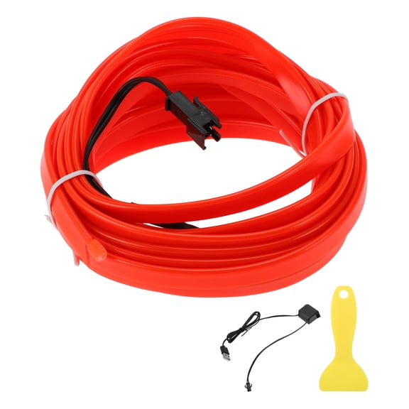 Unique Bargains 5m EL Wire Cable LED Glow String Light Car Interior Lighting Auto LED Strip Flexible Neon Light for Car Decoration USB(5V) Red