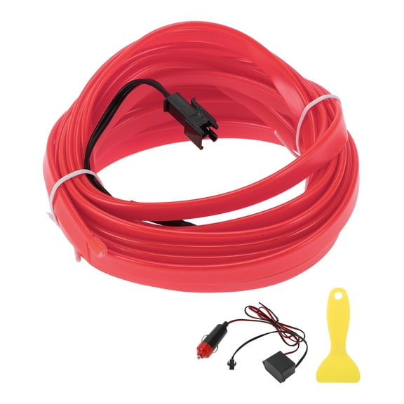 Unique Bargains 5m EL Wire Cable LED Glow String Light Car Interior Lighting Strip Flexible Neon Light for Car Decoration Cigarette Lighter(12v) Pink