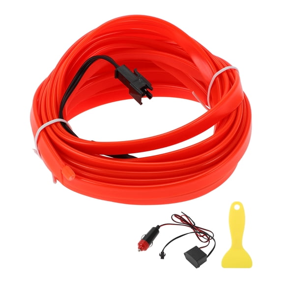 Unique Bargains 5m EL Wire Cable LED Glow String Light Car Interior Lighting Strip Flexible Neon Light for Car Decoration Cigarette Lighter(12v) Red