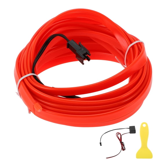 Unique Bargains 5m EL Wire Cable LED Glow String Light Car Interior Lighting Strip Flexible Neon Light for Car Decoration Wiring Driver(12v) Red