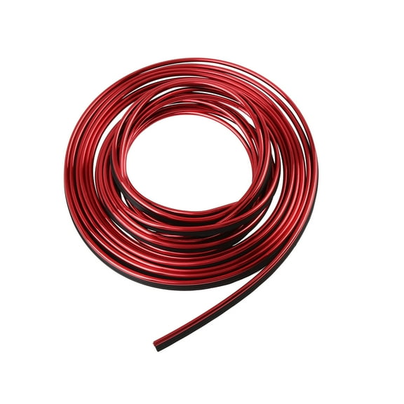 Unique Bargains 5m Red Chrome DIY Car Interior Exterior Trim Strip Car Door Edge Scratch Guard Decorative Line