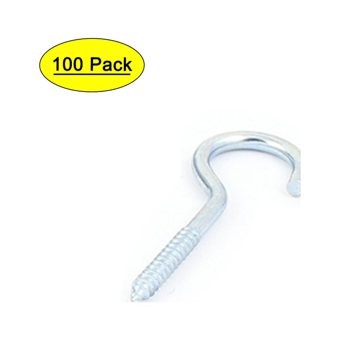 Uxcell (100-Pack) Thread Zinc Plated Eye Bolt Eyelet Hook Screw Assortment Blue, Size: 3mm Dia x 14mm