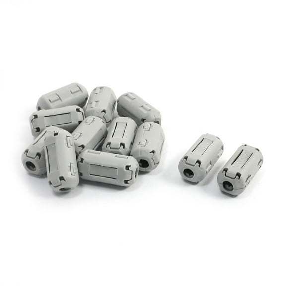 Unique Bargains 5mm Inner Dia 25mm Long Gray Cylinder Shape Plastic Ferrite Cable Clips 12Pcs