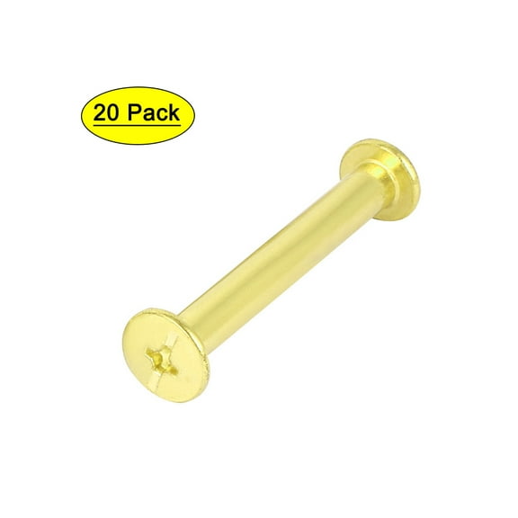 Unique Bargains 5mmx40mm Brass Plated Chicago Screws Binding Posts Docking Rivet 20pcs