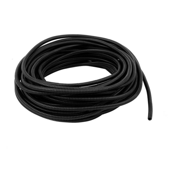 Unique Bargains 5mmx7mm Dia Flexible Corrugated Conduit Tube Pipe Hose Tubing Black 16M