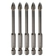 thumbnail image 1 of Unique Bargains 5pack Titanium Masonry Drill Bit, 6mm Concrete Drill Bits Triangle Drill Bit with 1/4' Hex Shank, 1 of 6
