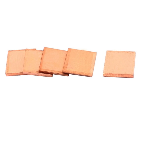 Unique Bargains 5pcs 15mmx15mmx2.0mm Copper Square Heatsink Thermal Pad Shim for PC Laptop CPU