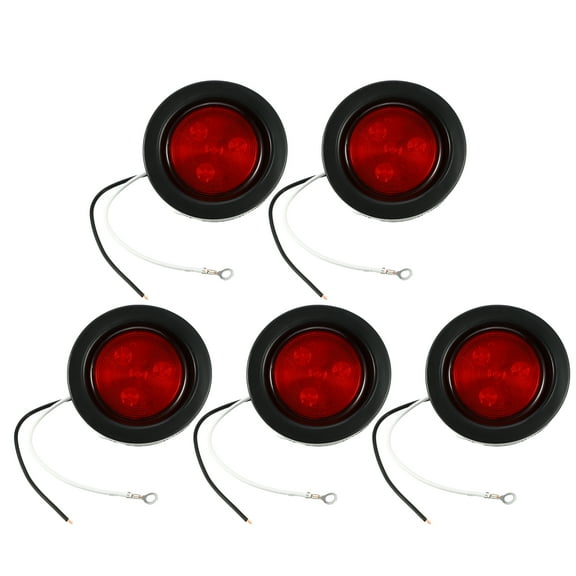 Unique Bargains 5pcs 2.5" Universal LED Trailer Lights Marker Lights Truck Rvs Camper Brake Turn Signal Lights Red Light