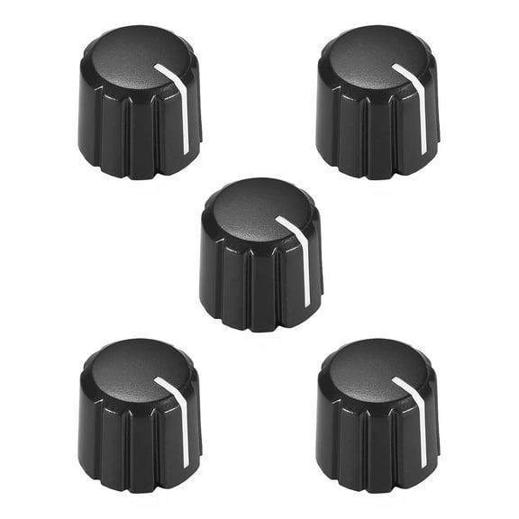 Unique Bargains 5pcs, 4x6mm Potentiometer Control Knobs For Electric Guitar Acrylic Volume Tone Knobs Black