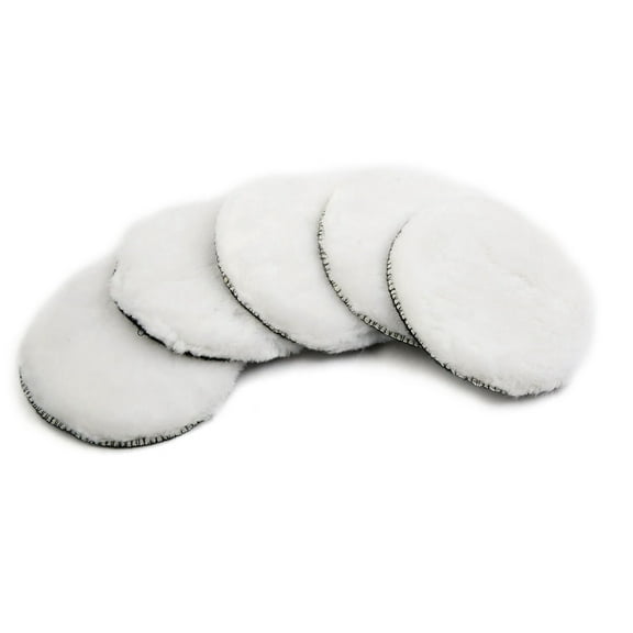 5pcs 5" Car Faux Wool Polisher Buffing Polishing Backing Buffer Waxing Pad