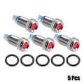 thumbnail image 1 of Unique Bargains 5pcs 8mm LED Indicator Light 12V-24V Shell Waterproof Pilot Dash Signal Lamp Interior Red, 1 of 6