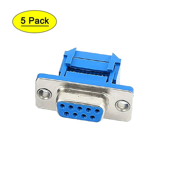 Unique Bargains 5pcs D-SUB DB9 9 Pin Female IDC Crimp Adapter Connector for Ribbon Cable