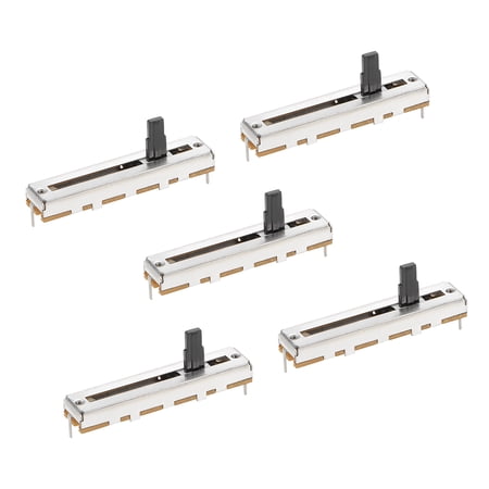 Unique Bargains 5pcs Fader Variable Resistors Mixer 45mm Straight Slide Potentiometer B10K Ohm Linear Potentiometers