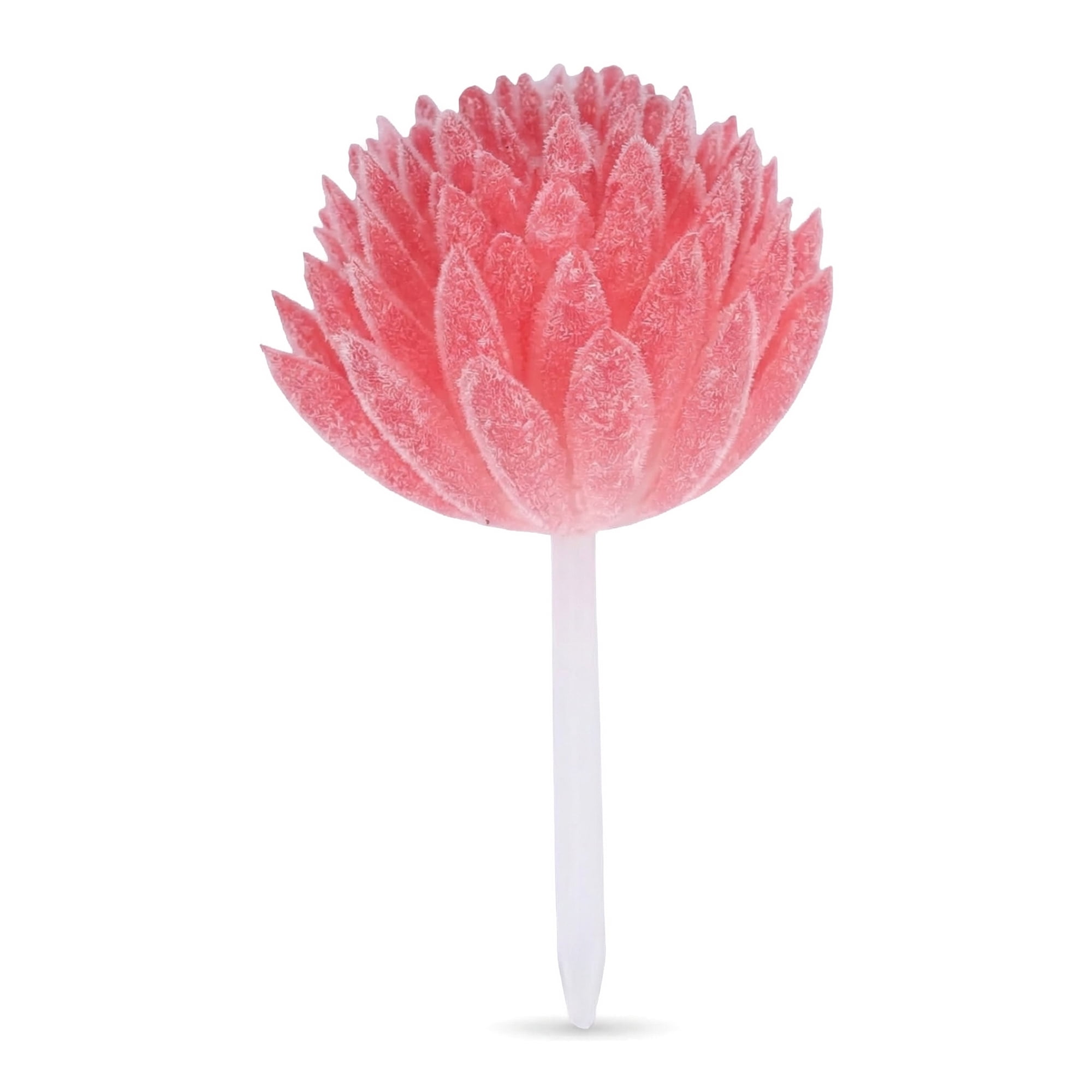 Unique Bargains 5pcs Flocked Artificial Succulents Deep Pink 7.0"