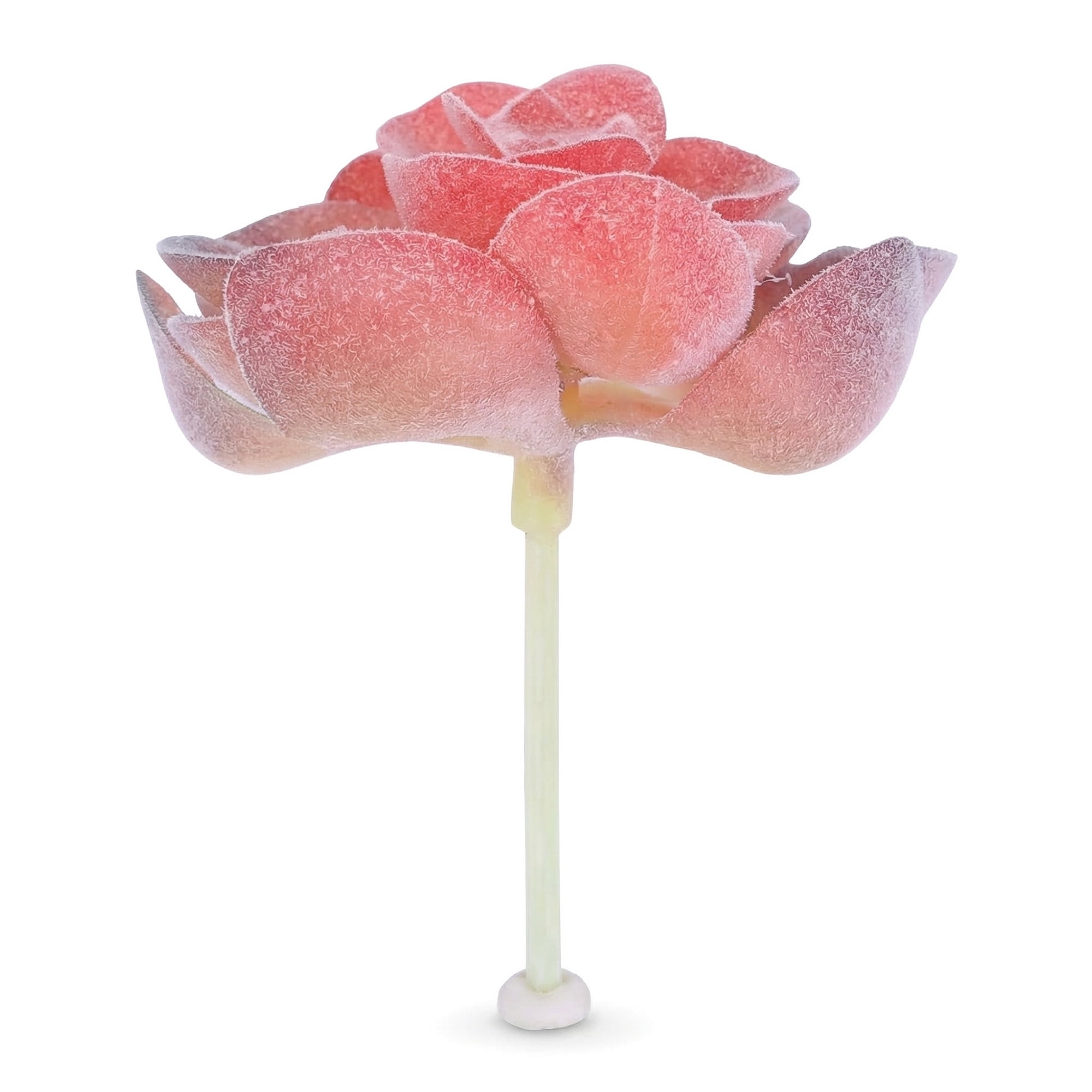 Unique Bargains 5pcs Flocked Artificial Succulents Lotus Pink 9.0"