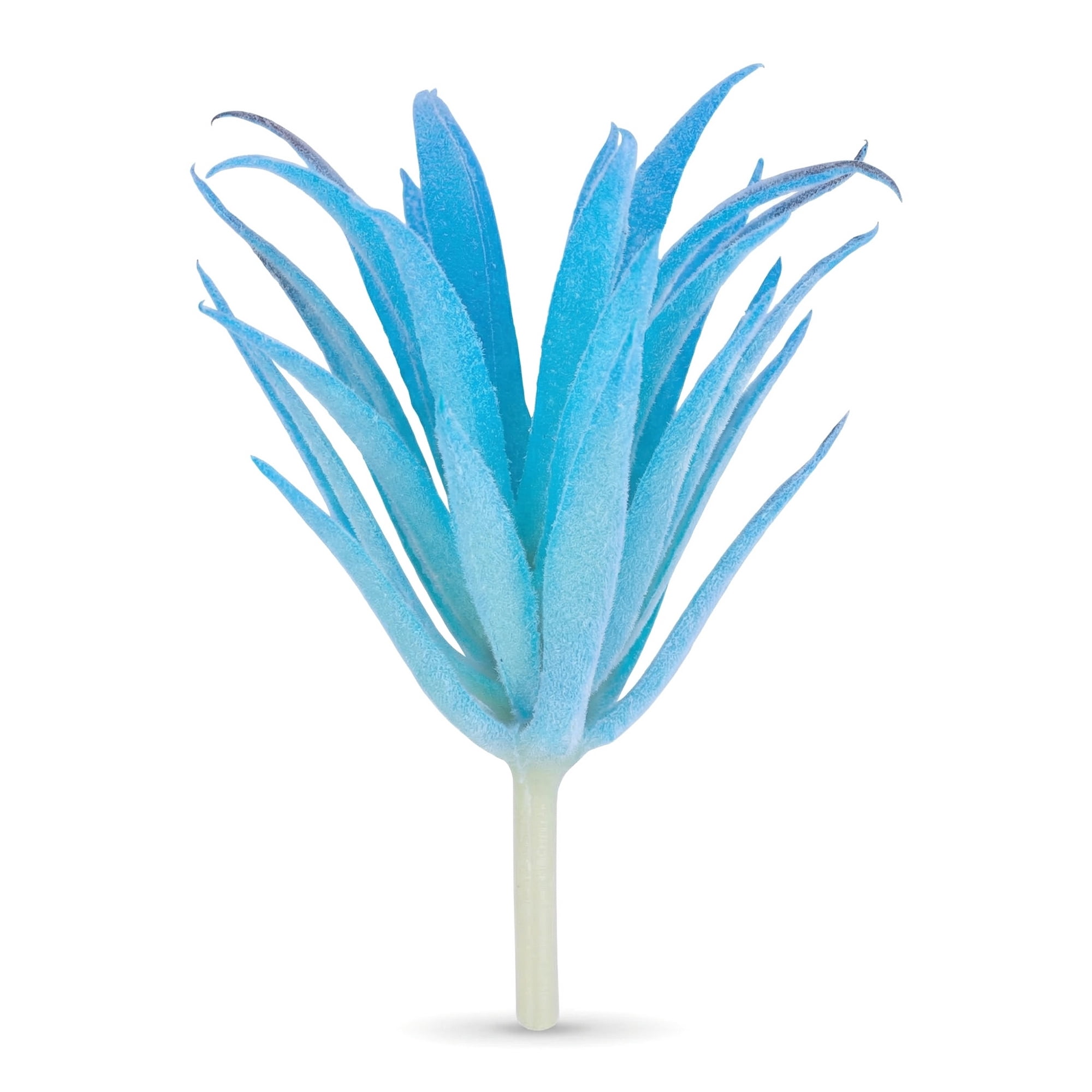 Unique Bargains 5pcs Flocked Artificial Sword Grass Blue 9.5"