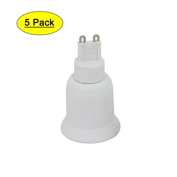 Unique Bargains 5pcs G9 to E27 Extender Adapter Converter Lamp Bulb Light Socket Holder White