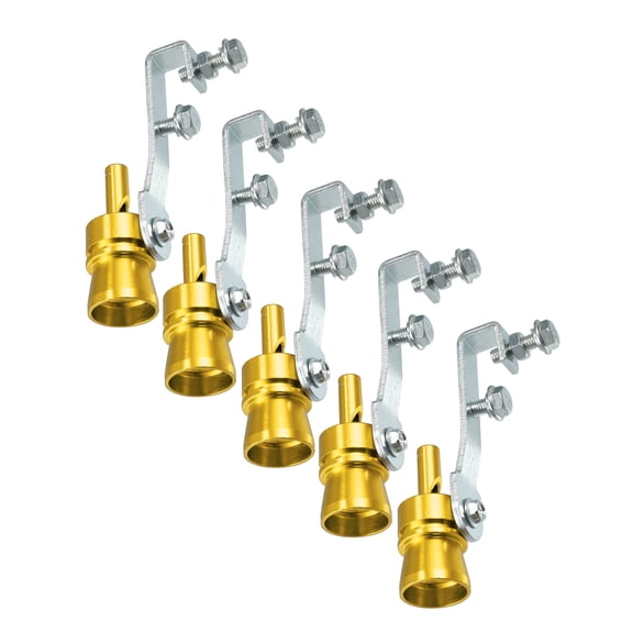 Unique Bargains 5pcs M Size Gold Tone Universal Turbo Sound Whistle Muffler Exhaust Pipe Auto Car Roar Maker