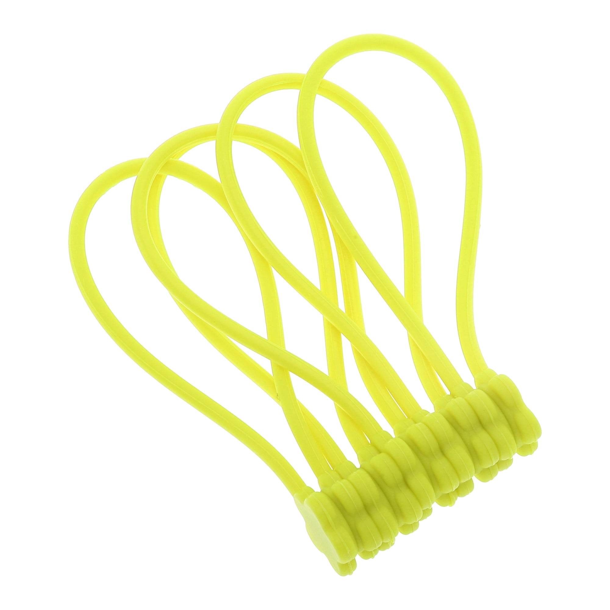 Unique Bargains 5pcs Magnetic Cable Ties 7.48" Cord Holder Multicolor Fluorescent Yellow