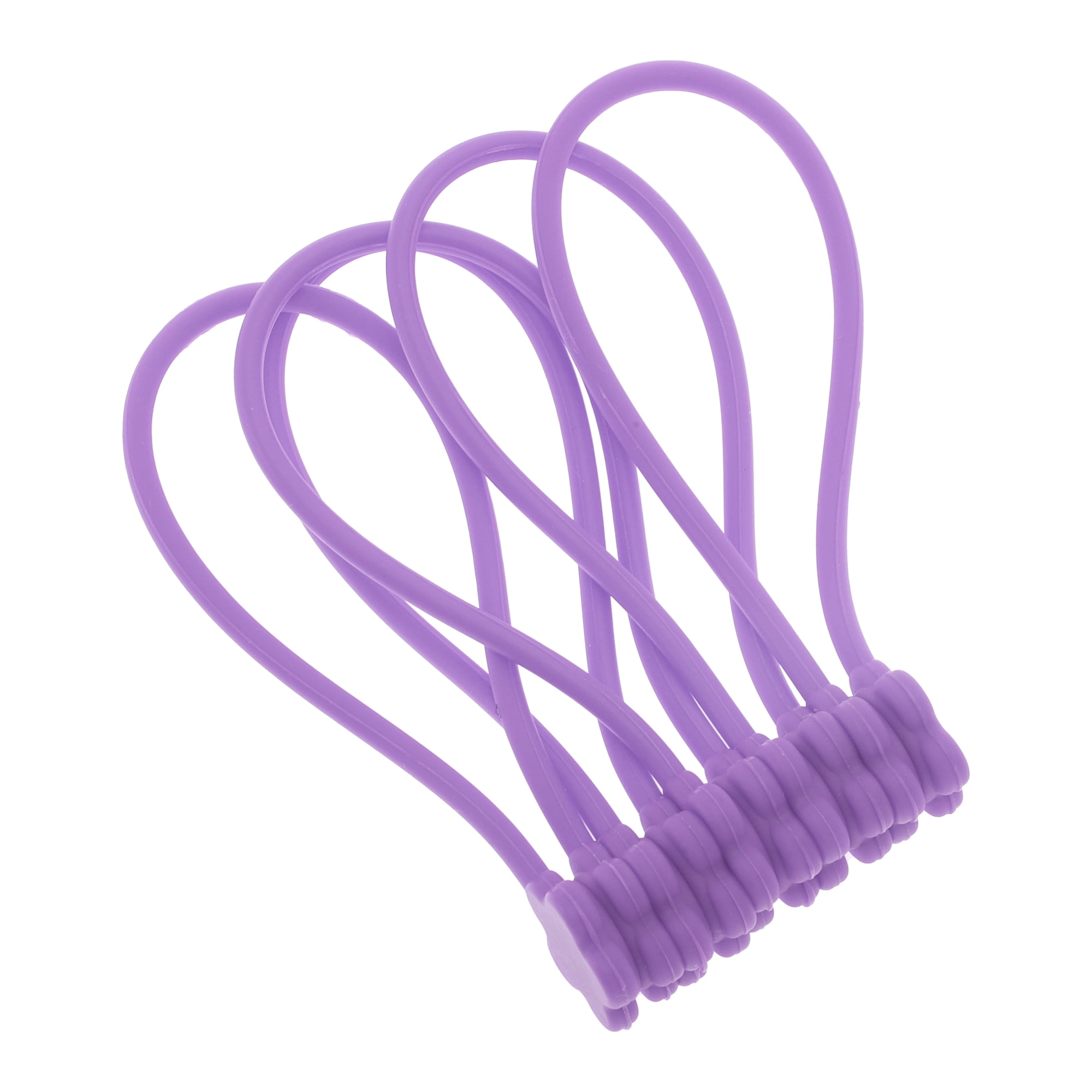 Unique Bargains 5pcs Magnetic Cable Ties 7.48" Cord Holder Multicolor Purple