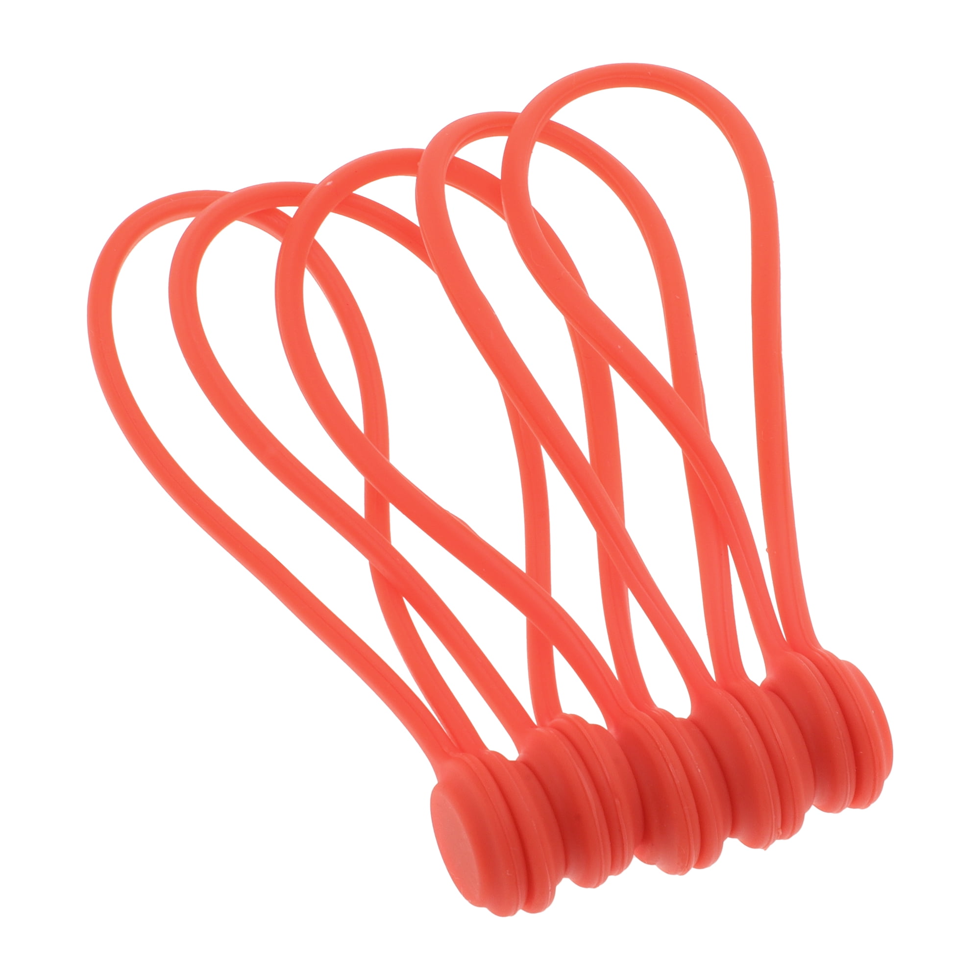 Unique Bargains 5pcs Magnetic Cable Ties 7.48" Cord Organizer Multicolor Red