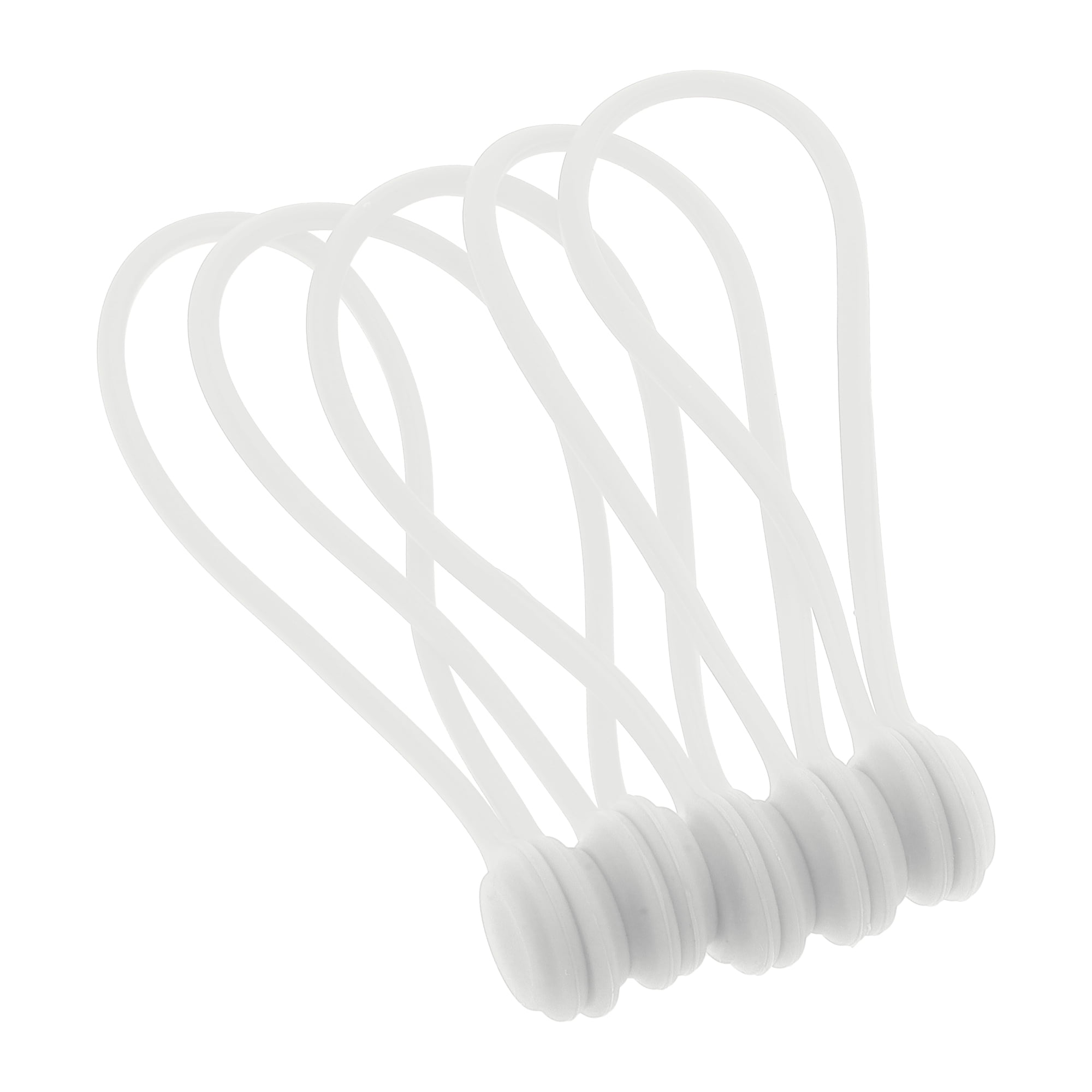 Unique Bargains 5pcs Magnetic Cable Ties 7.48" Cord Organizer Multicolor White