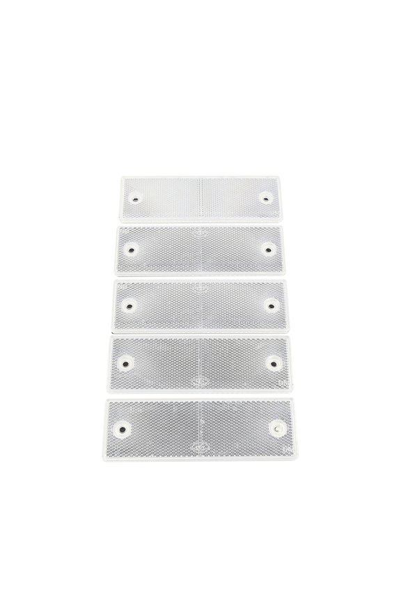 5pcs White Plastic Adhesive Car Reflector Reflective Sticker 147mm x 50mm x 6mm