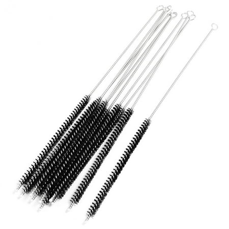 Unique Bargains 6.1" Length Laboratory Test Tube Bottle Clean Tool Nylon Black 10Pcs