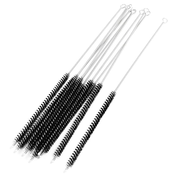 Unique Bargains 6.1" Length Laboratory Test Tube Bottle Clean Tool Nylon Black 10Pcs