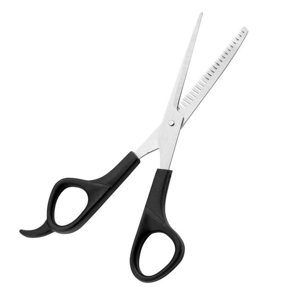 Unique Bargains 6.3" Stainless Steel Thinning Scissors Shear Barbers Salon Hairdresser Hair Cutting Black Silver Tone