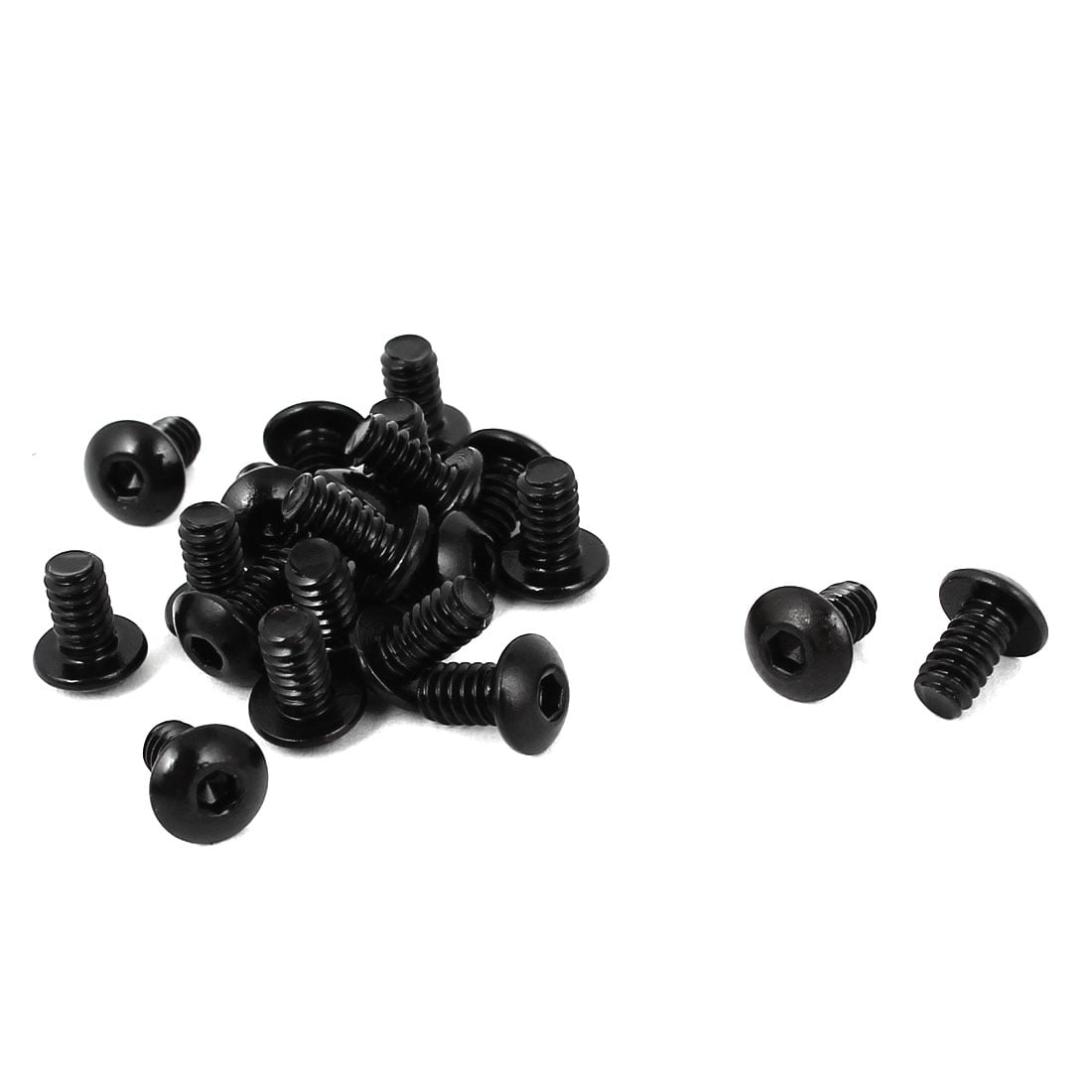 20 Viti Uxcell Testa Bombata Esagonale Brugola In Acciaio Lega Nere 8-32 X 3/8 UNC