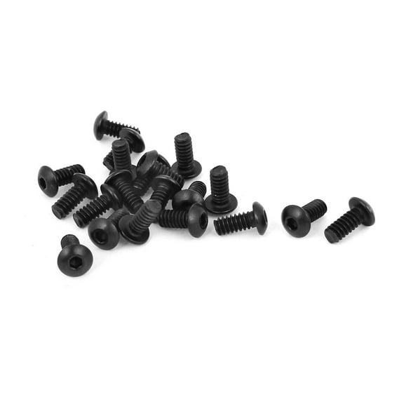 Unique Bargains #6-32 x 5/16" UNC 10.9 Alloy Steel Hex Socket Button Head Screws Black 20Pcs