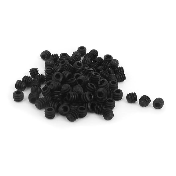 Unique Bargains 6#-32x1/8" 12.9 Alloy Steel Hex Socket Set Cap Point Grub Screws Black 100Pcs