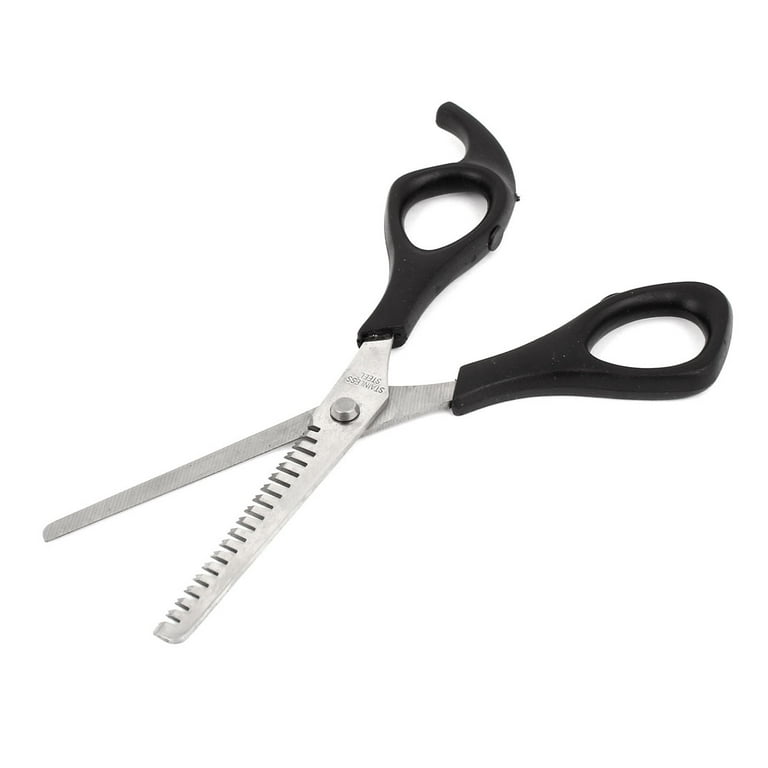 Unique Bargains 6.5 Stainless Steel Thinning Scissors Shear Barbers Salon Hairdresser Hair Cutting Black Silver Tone