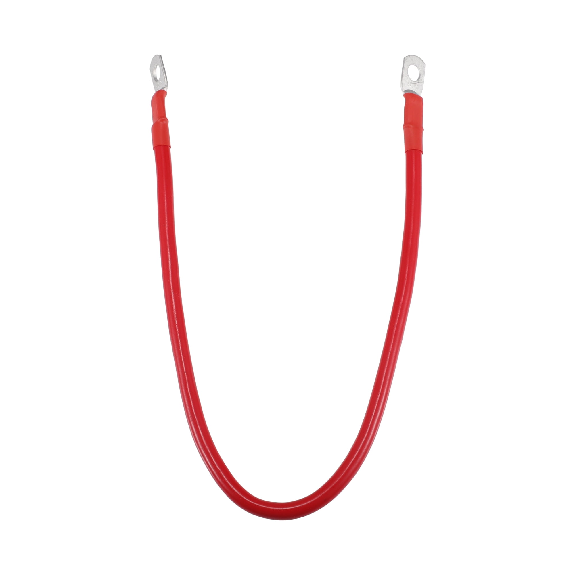 Unique Bargains 6 AWG Gauge Battery Cable 45cm 18 Inches Car Battery Inverter Cable with 5/16 Inch Lugs Pure Copper Red
