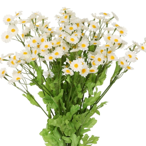 Unique Bargains 6 Bundles Artificial DaisiesFake Floral Plants with Stems White