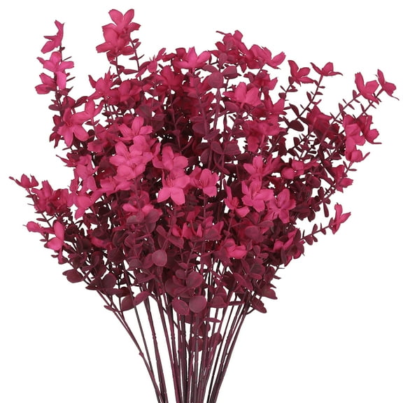 Unique Bargains 6 Bundles of Artificial Jasmine Flowers Fake Flowers with Stems Rose Red