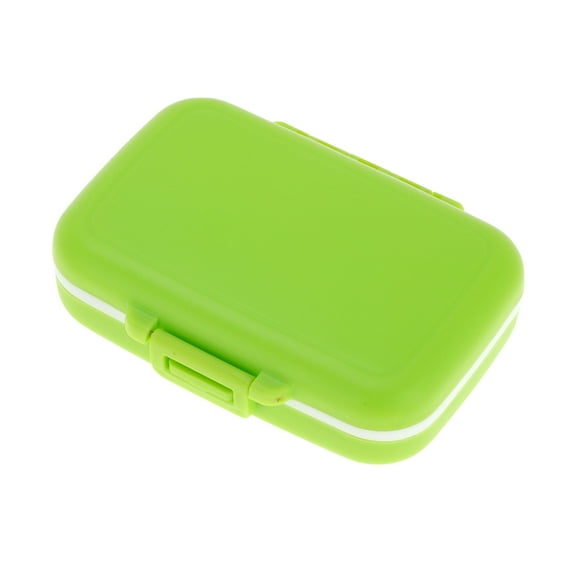 Unique Bargains 6 Grids Single Layer Pill Box for Travel 1 Pc Light Green
