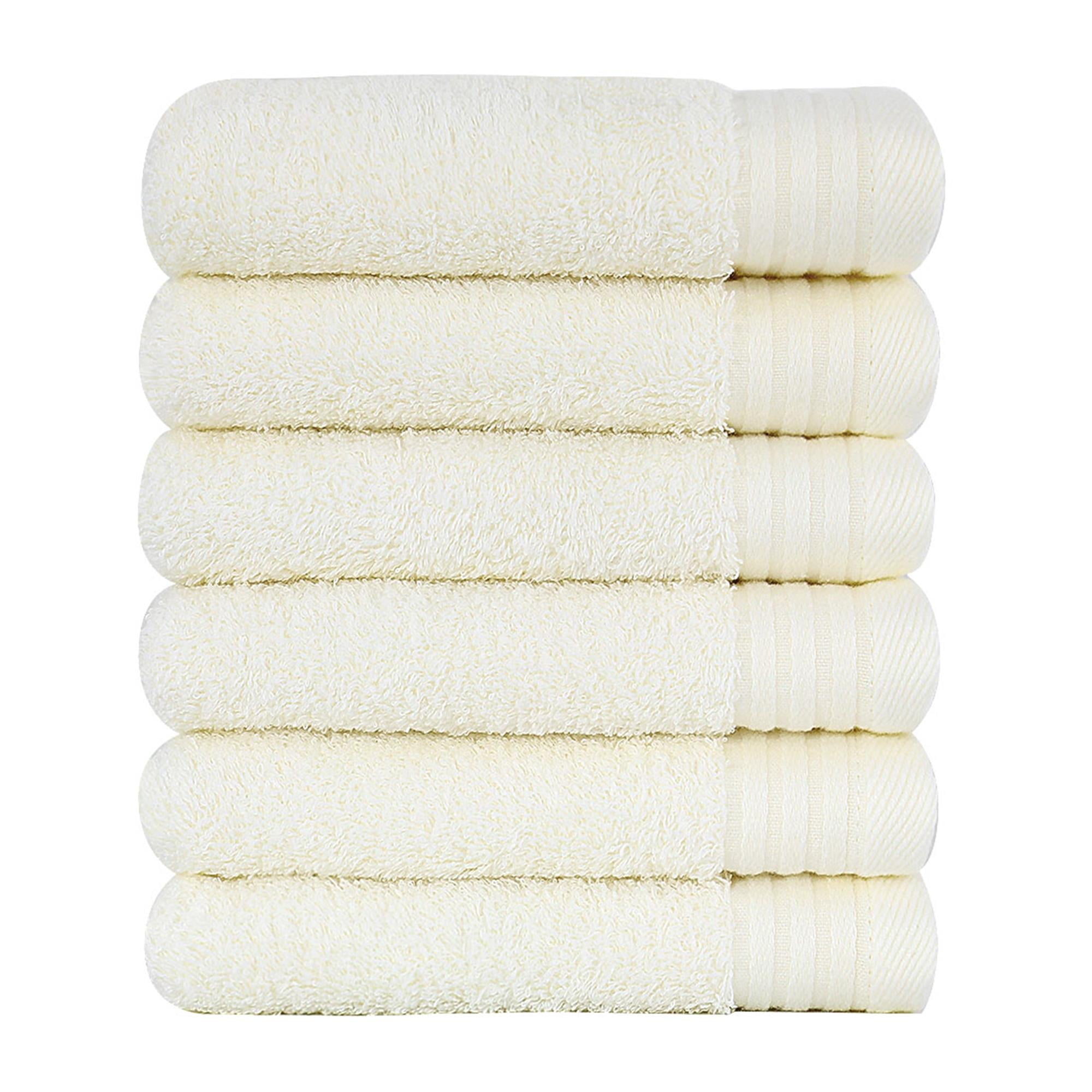 Unique Bargains 6Pack Absorbent Bathroom Cotton Hand Towels Cream White