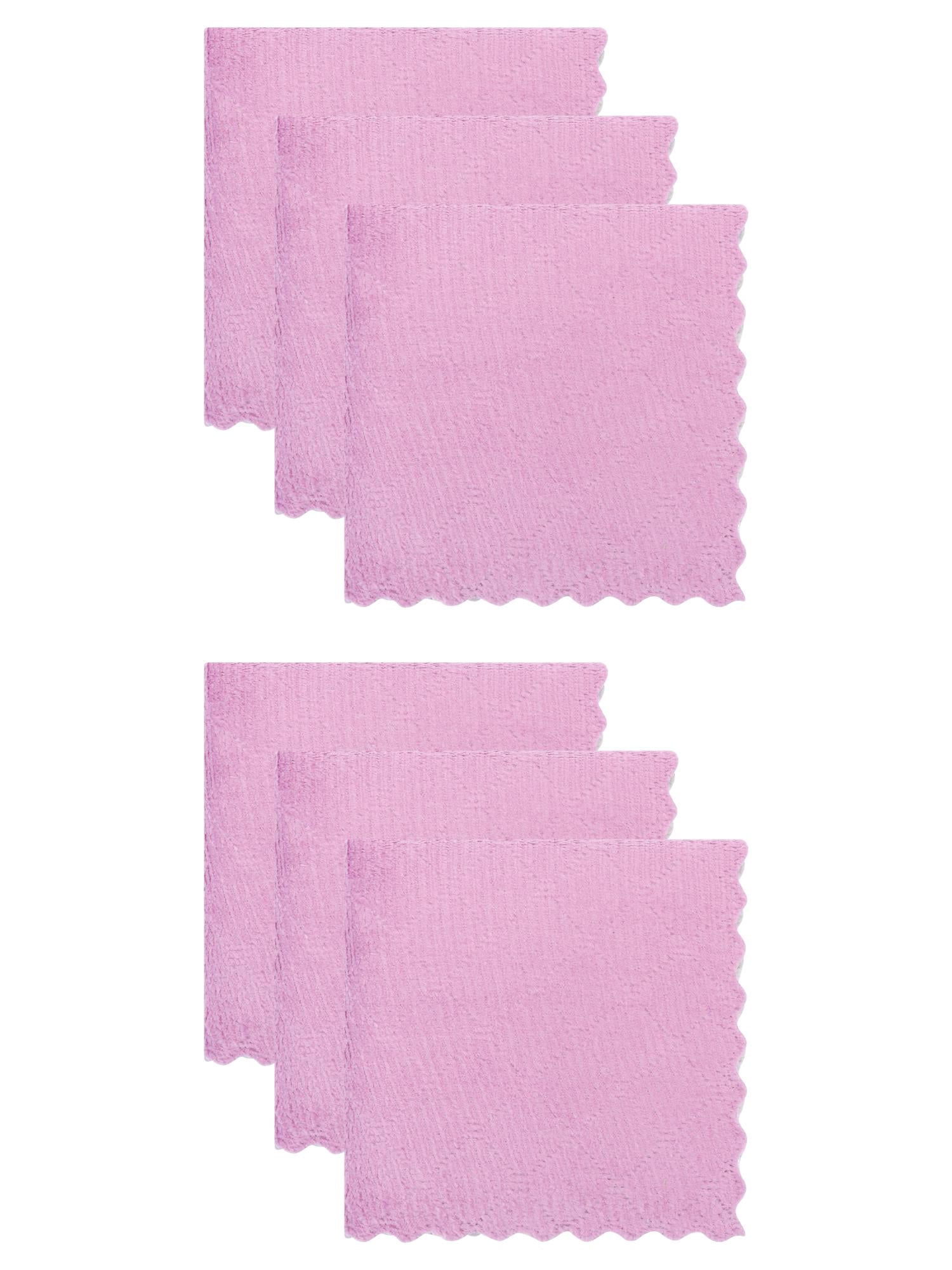Unique Bargains 6 Pack Absorbent Cleaning Towels Purple Grey 10"x10"